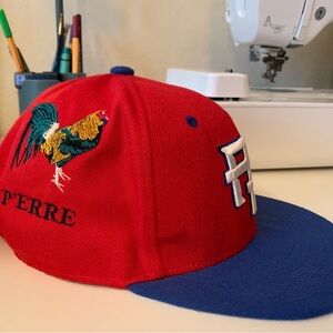 Custom Youth Snapback Puerto Rico “P’ERRE” and rooster embroidered Cap